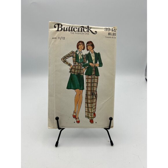 Butterick 3945 Young Junior/Teen Sewing Pattern Jacket Skirt Pants Size 11/12 19 - Picture 1 of 2